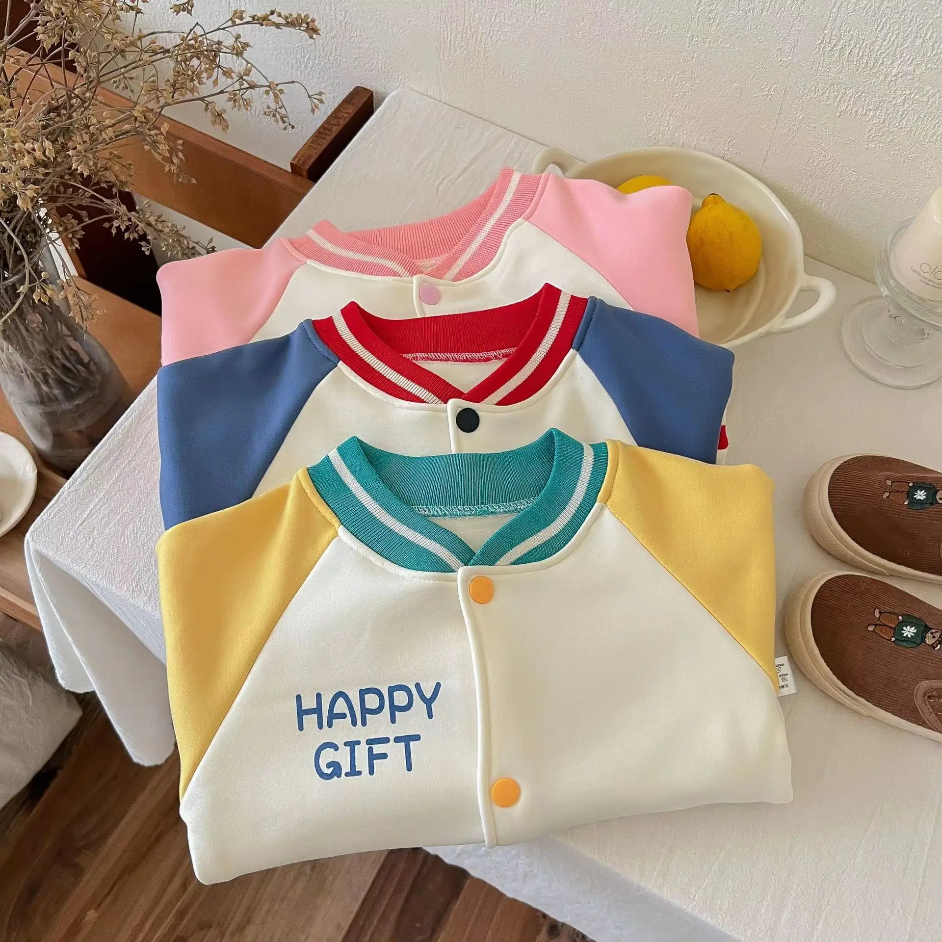 0-10 Years Old Children Fleece Boys And Girls Outdoor Sports Sweater Casual Baseball Uniform