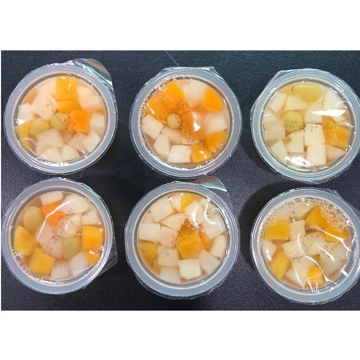 
4 унции пластиковых смешанных фруктовых чашек с персиком/грушей/виноградом в легком сиропе с рукавом 