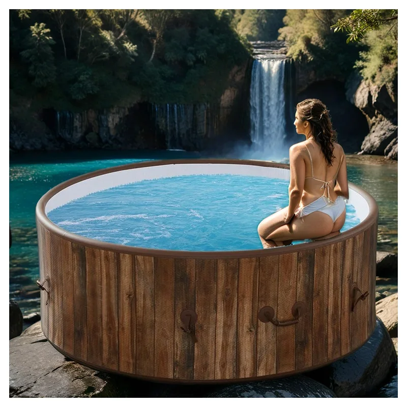 Самая популярная деревянная надувная Ванна Ледяная Woodgrain Spa надувной горячий и крутой бассейн