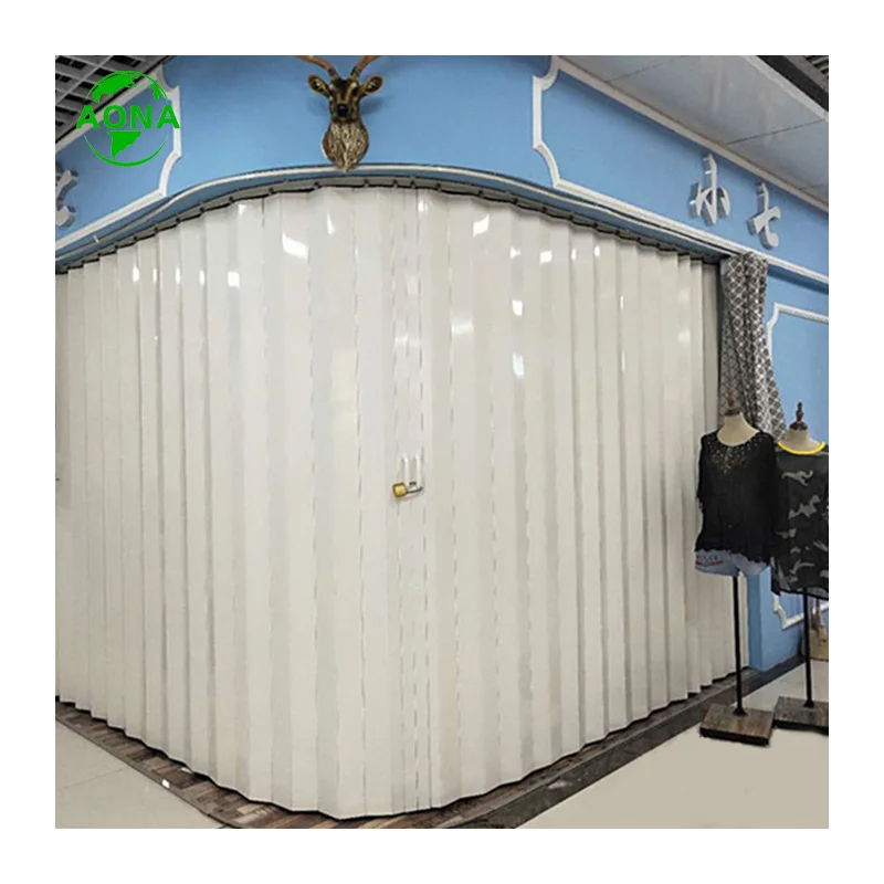 PVC Folding Door Sliding Door with Acrylic Panel with Wave panels - Accordion Folding Door