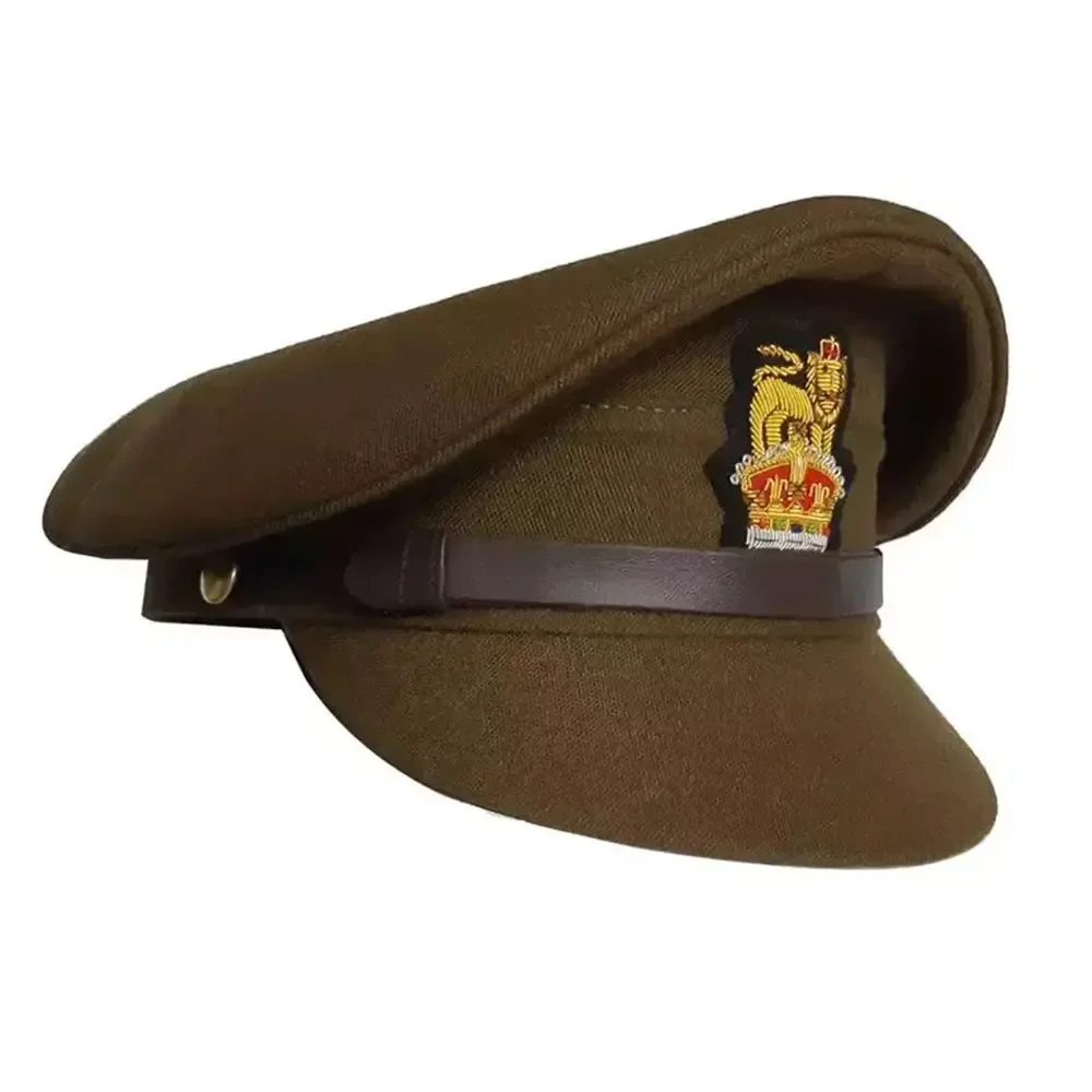 Wholesale Custom Officers Cap USA Hand Embroidered with Eagle Bullion Leaves Embroidery Visor Service Cap