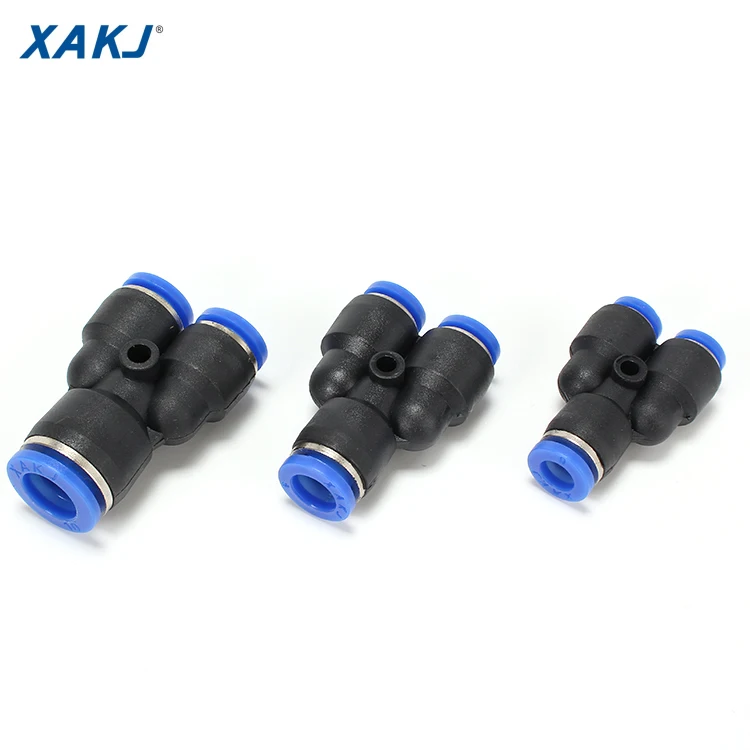 
PY series 3 Way Equal Y-shape Tee Union PlasticTube-to-Tube Adaptor Pneumatic Airtube Pipe Fittings 