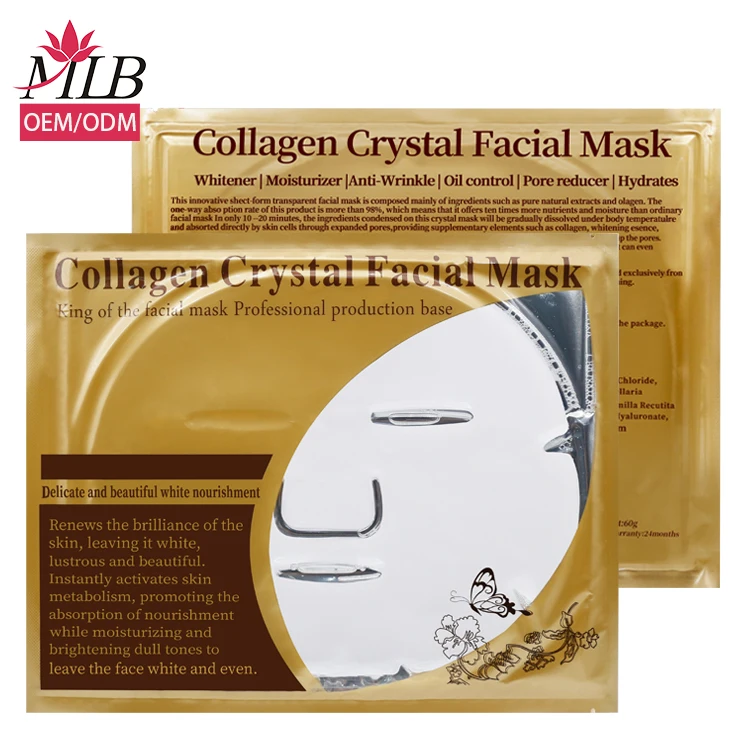 White crystal collagen spa facial mask white label skin face sheet mask korean face mask for dry skin