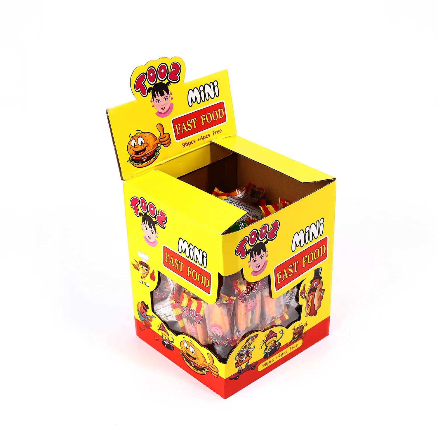 Box packing halal OEM galetin gummy hotdog Halal Gummy Candy Soft Candy Fruity sweets candy factory