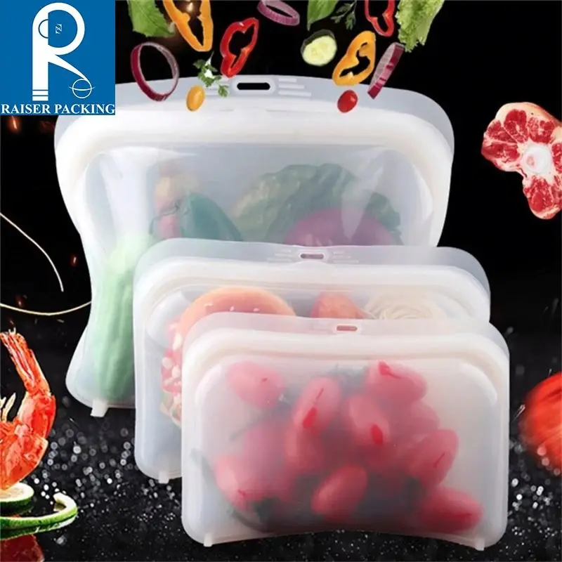 Food storage bag Preservation Fridge Freezing Food Storage Reusable Jar Bags Fresh Produce ziplock bag