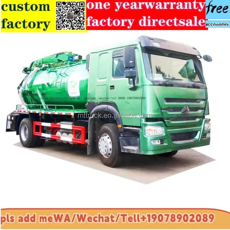 4x2 Dongfeng SINOTRUK 15CM3 Manual Diesel Vacuum Pump Sanitation Vehicles Clean Sludge New Energy Fecal Suction Truck