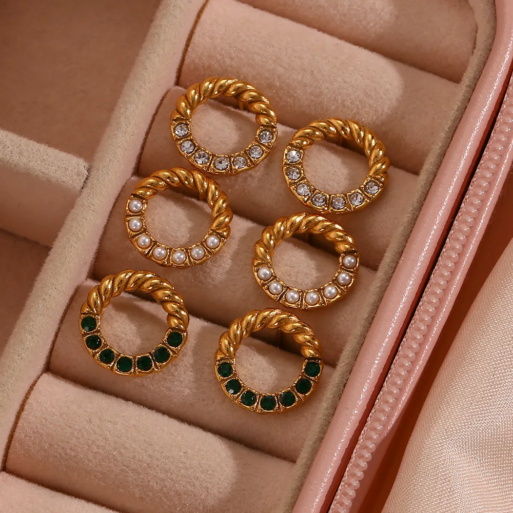 Fashion Jewelry 2024 Wholesale Circle Stud Earring Mini Women Ear Studs Hoop Earrings Hypoallergenic Zircon Earring