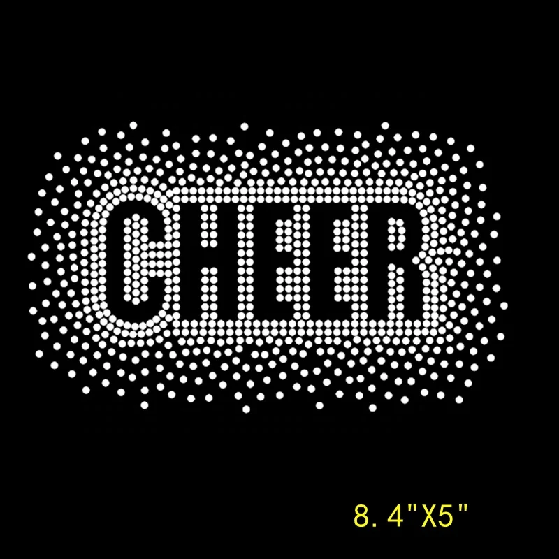 New Various Color Rhinestone Cheer Transfers  Hot fix Rhinestone Heat Transfers Iron On Motif Design for Garments