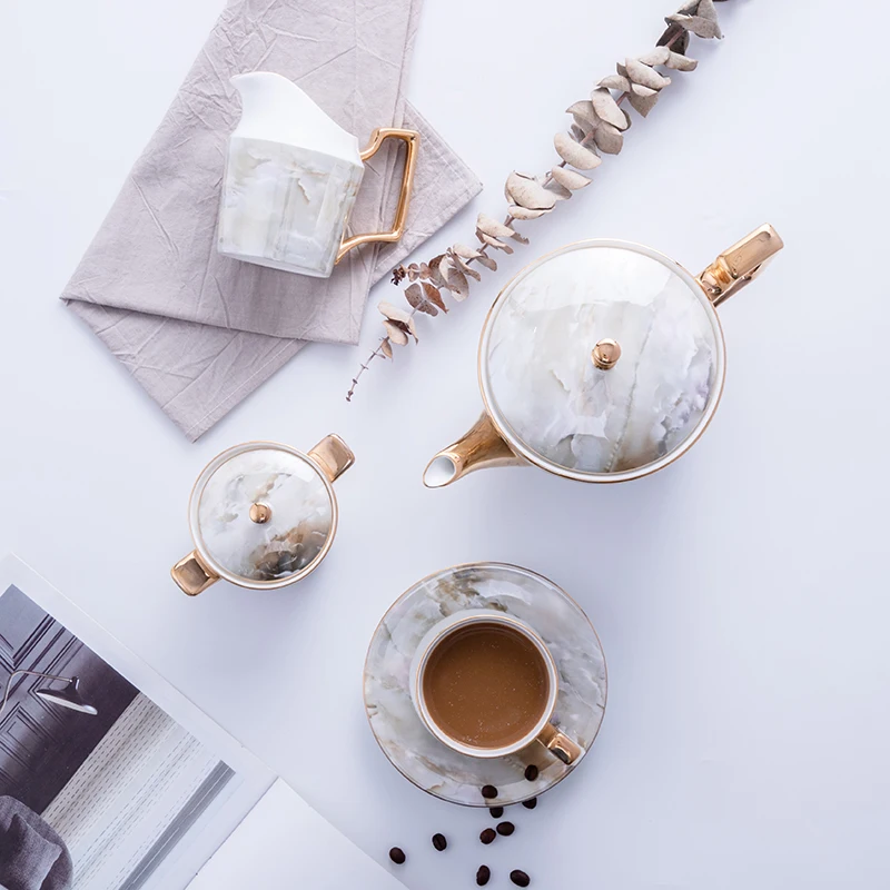 luxury design bone china ceramic hotel restaurant marble dinnerware set