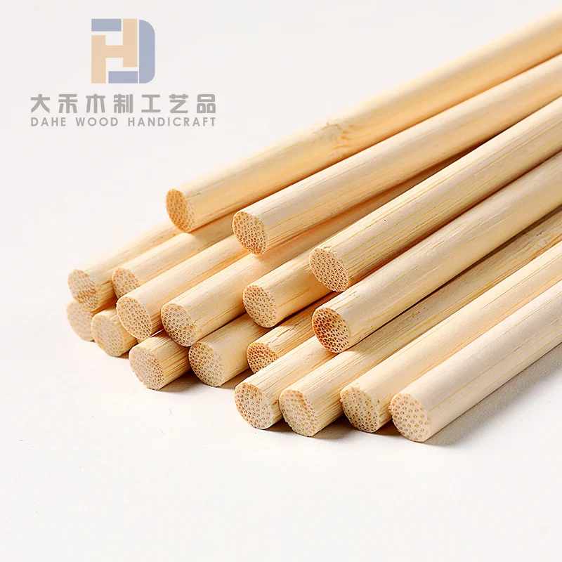 Wholesales Unfinished Wooden Bamboo Sticks Custom Size Wood Round Stick Perforation Available for DIY Crafts Daily Use