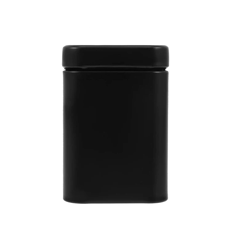 Bulk Black Color Empty Tea Candy Storage Box Small Square Tin Containers