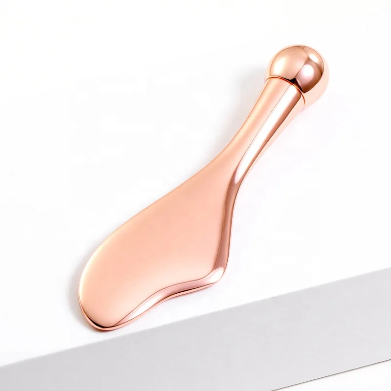 Rose gold V-face Meridian Eye Cream Massage Stick Cold Compress Metal Scraping Gua sha Board