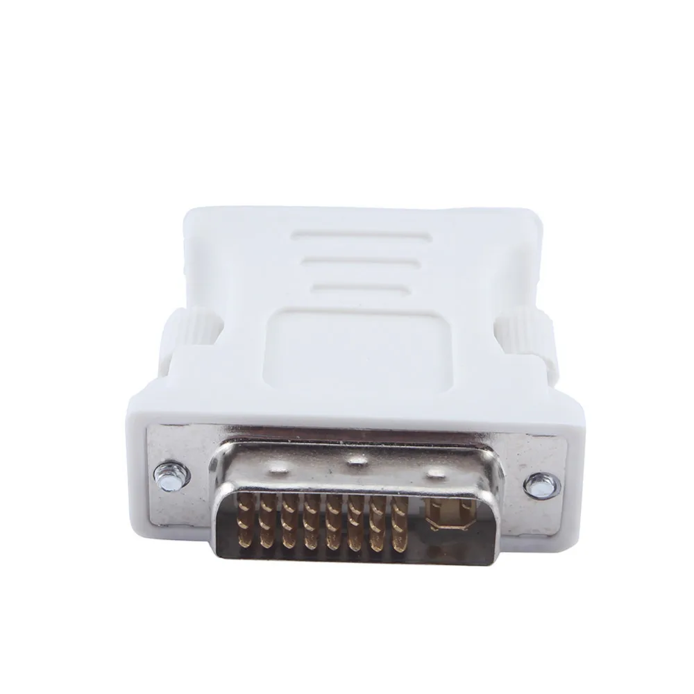DVI-I 24+5 Male to HD 15 Pin VGA Female Video Card Monitor Converter VGA Adapter Use for PC laptop White Free Shipping