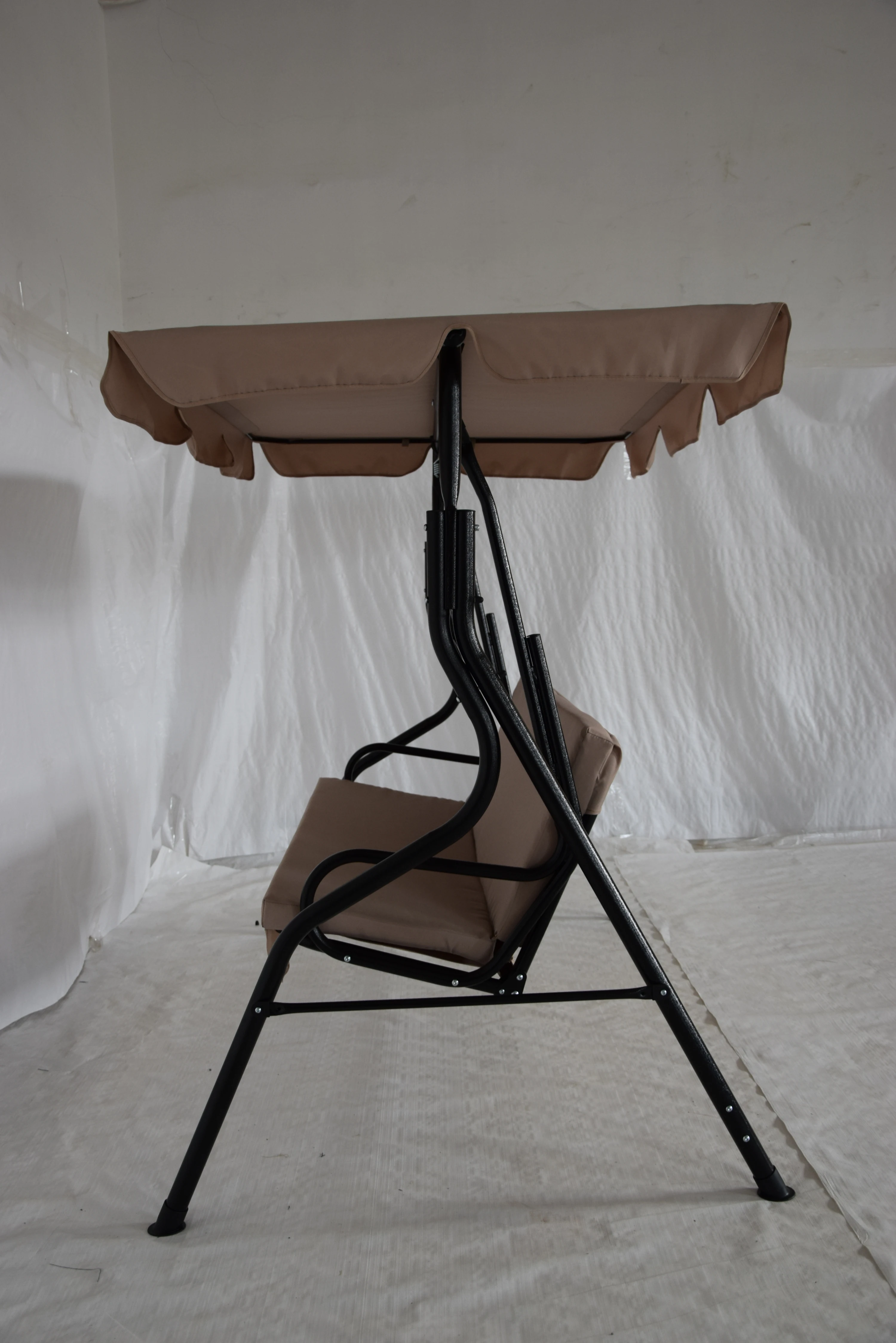Patio Swing Chair, 2/3-Person Outdoor Canopy Swing, Porch Swing with Removable Thicken Cushion and Convertible Canopy