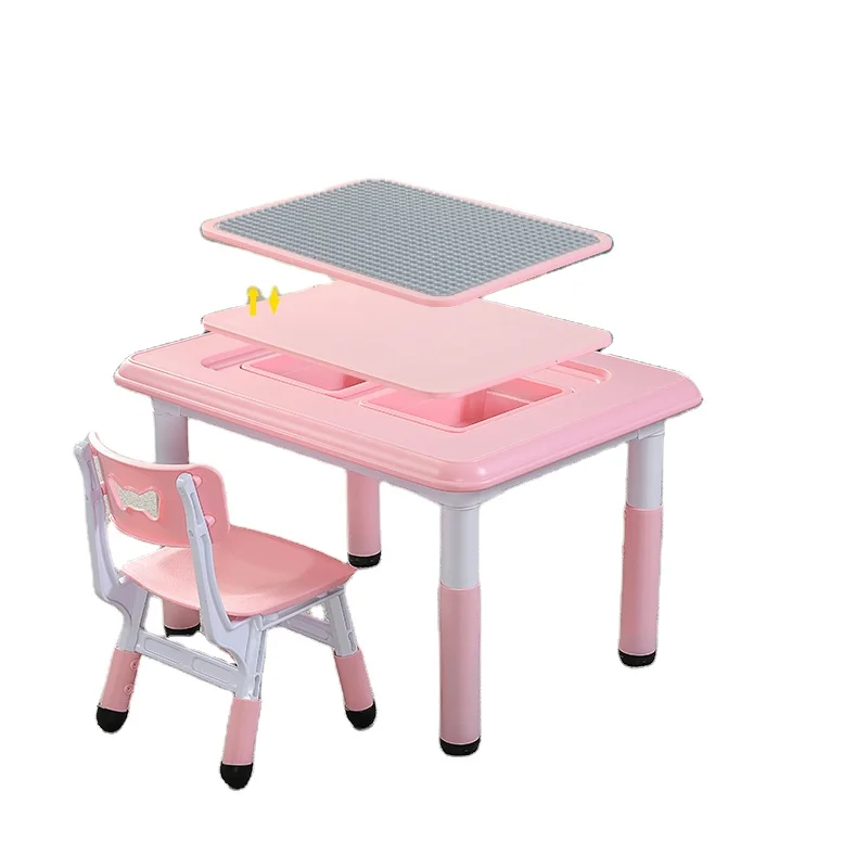 home use Desk Kids Plastic Study Table Chair Set Children Custom Furniture