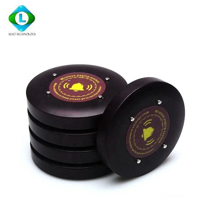 SU-668 Pager Restaurant Calling System Wireless Guest Paging Queuing System Pager for Guests 1 Transmitter+10 Coaster Pagers