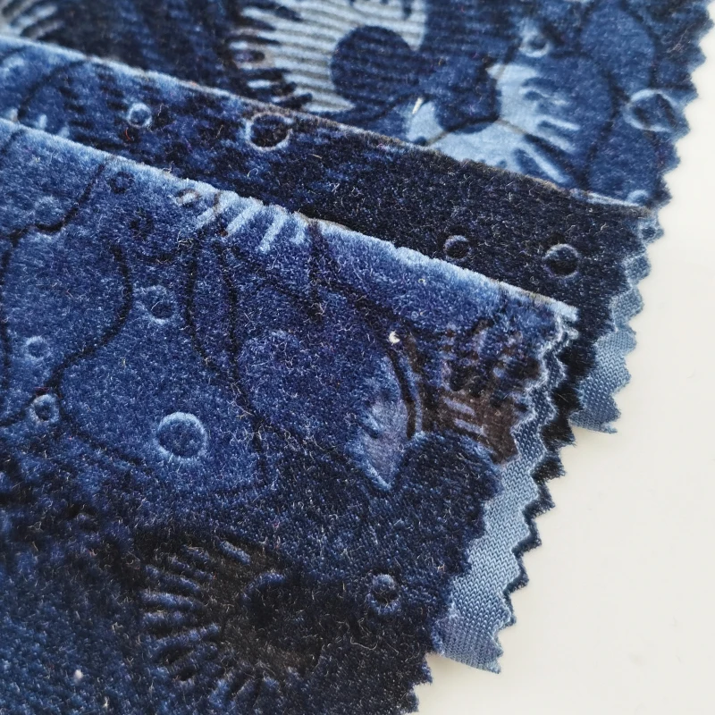 Kaiming Factory Whole Swan Caving Design Purple color 100 polyester super soft velvet fabric for Home textiles