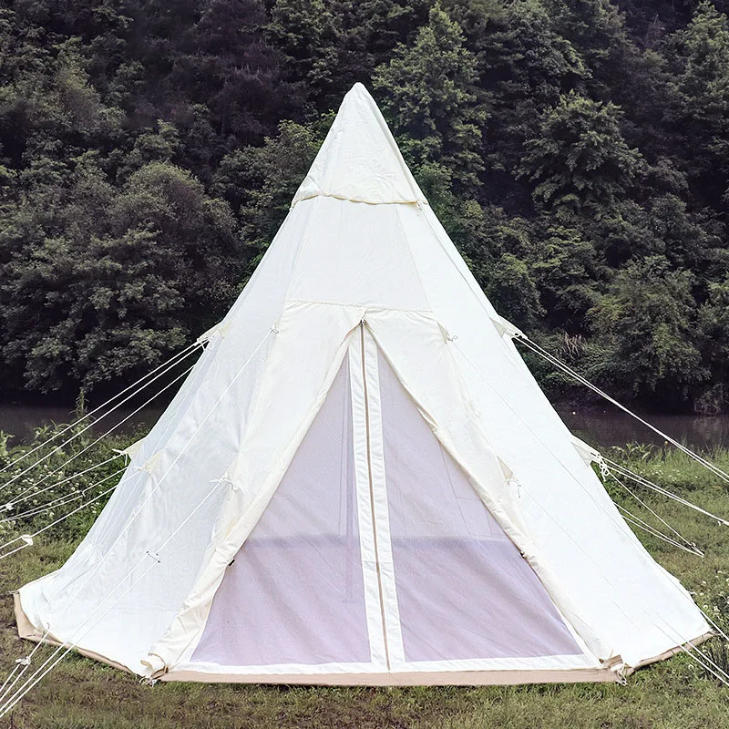 Outdoor waterproof luxury picnic big 3M Tepee Mongolia indian tipi Tent Cotton Canvas pyramid camping teepee tent for adults