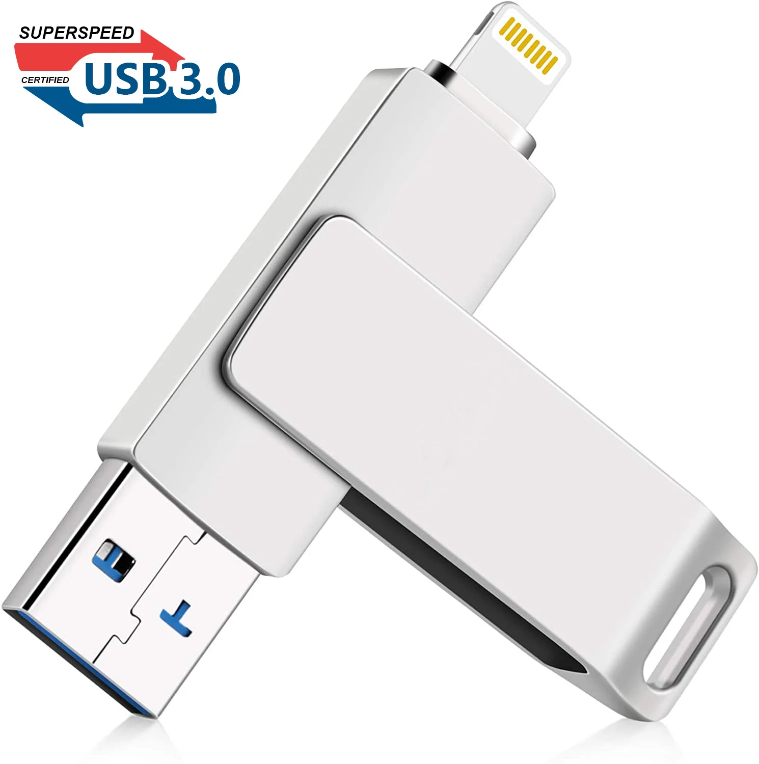 SimDisk OTG USB 3.0 Flash Drive 32GB/64GB/128GB 256GB Large-Capacity Data Storage for iphone ipad Metal USB Memory Stick