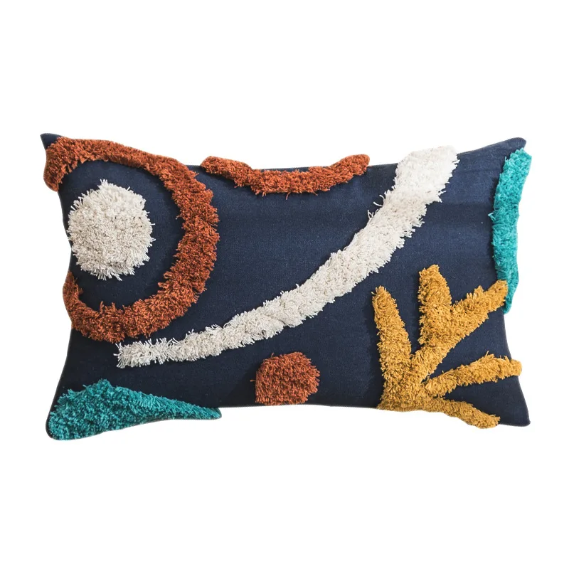 Innermor 2023 New Design Tufted Embroidery Decorative Cushion Cover Punch Needle Terylene Cotton Custom Pillow