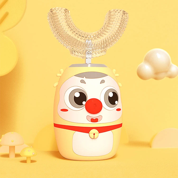 Cute mini U Shape 360 degree wapiti cartoon Toothbrush for Kids Ultrasonic U brush Gum Massage Tooth Care
