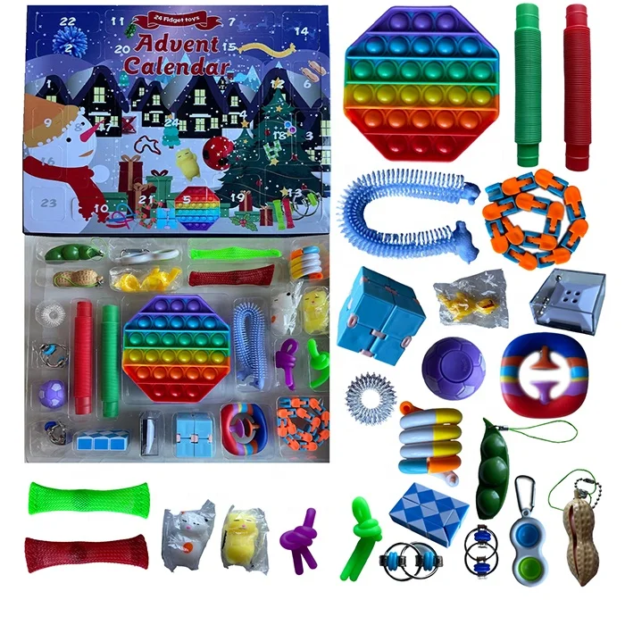 Hot Sale Halloween Advent Calendar Stress Reliever Bubble Sensory Toys Set