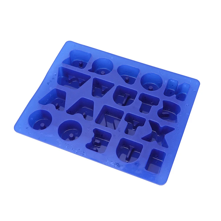 Custom Logo Multicolor Cookie Mold Silicone Baking Mold 20 Cavity Letter Shape 3D Chocolate Cracker Silicone Cake Molds