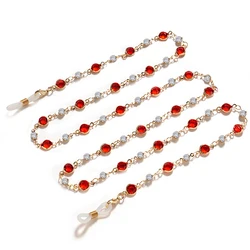 Цветной держатель для очков с хрустальными бусинами, модная цепочка для очков для женщин, аксессуары для глаз, ремешки для очков, шнур, Подарочная цепочка для солнцезащитных очков