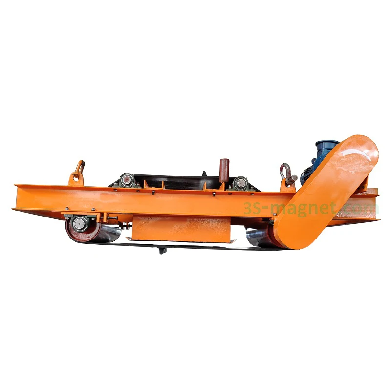 automatic cleaning coal overband suspended cross belt magnetic magnet for conveyor