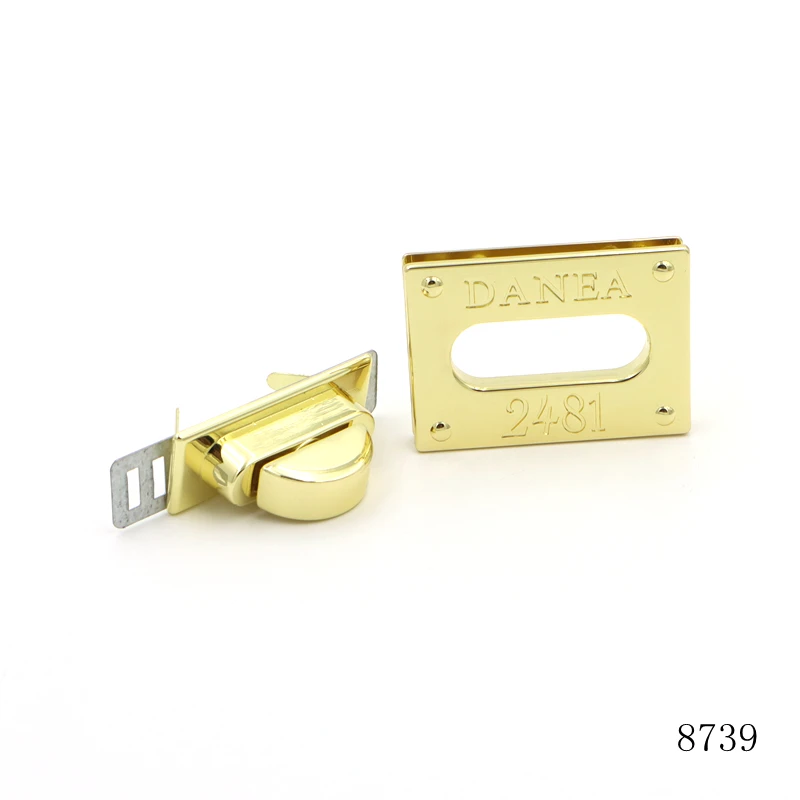 gold turn lock handbag turn lock custom brand logo engraved twist turn lock for handbags