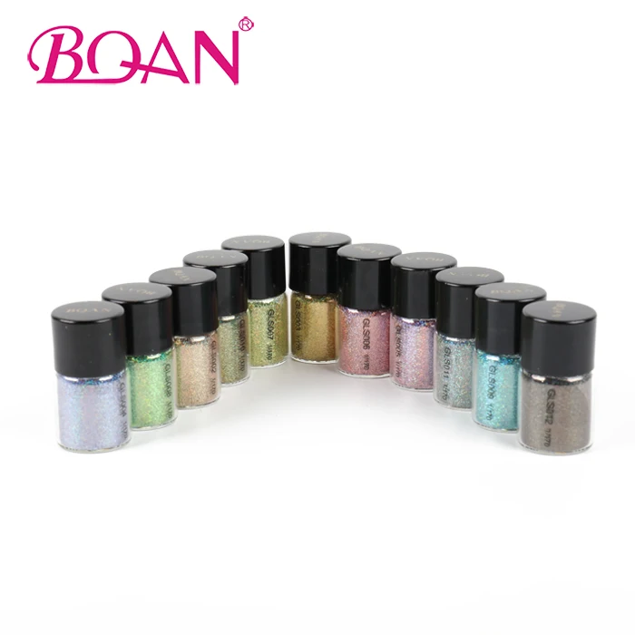 BQAN 5ml Mix 12 Colors Solvent Resistant Nail Glitter Powder For Christmas Decoration And Nail