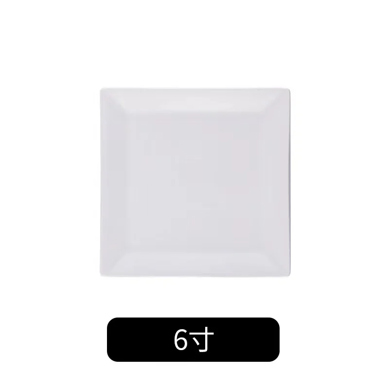 6 8 9.75 Inch Ceramic Square Plate Ceramic Dinner Tableware Plate Dish Porcelain Dessert Dinnerware Cake Plate