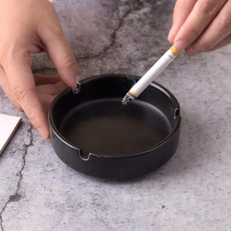 Factory Eco Friendly Glazed Colorful Custom Logo Modern Golden Ash tray Ceramic Car Cigar Ashtray Outdoor For Office