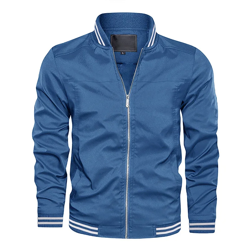 New Fashion Wholesale Polit Jackets Waterproof Lightweight Striped Bomber Coats For Men