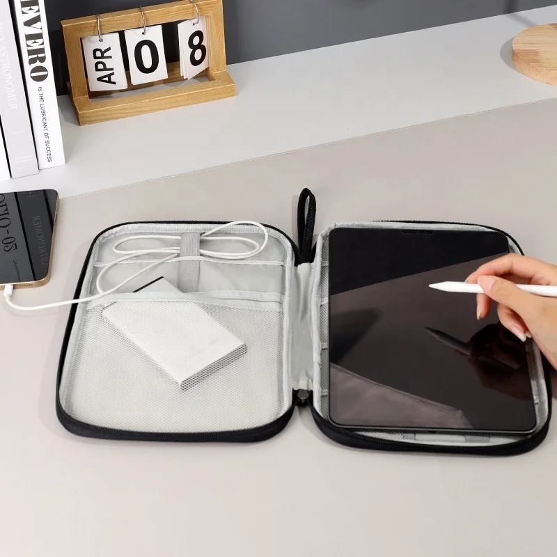 Pu Leather Business Zipper Electronic Organizer Travel 11 Inch Laptop Tablet Sleeve Carrying Case Bag