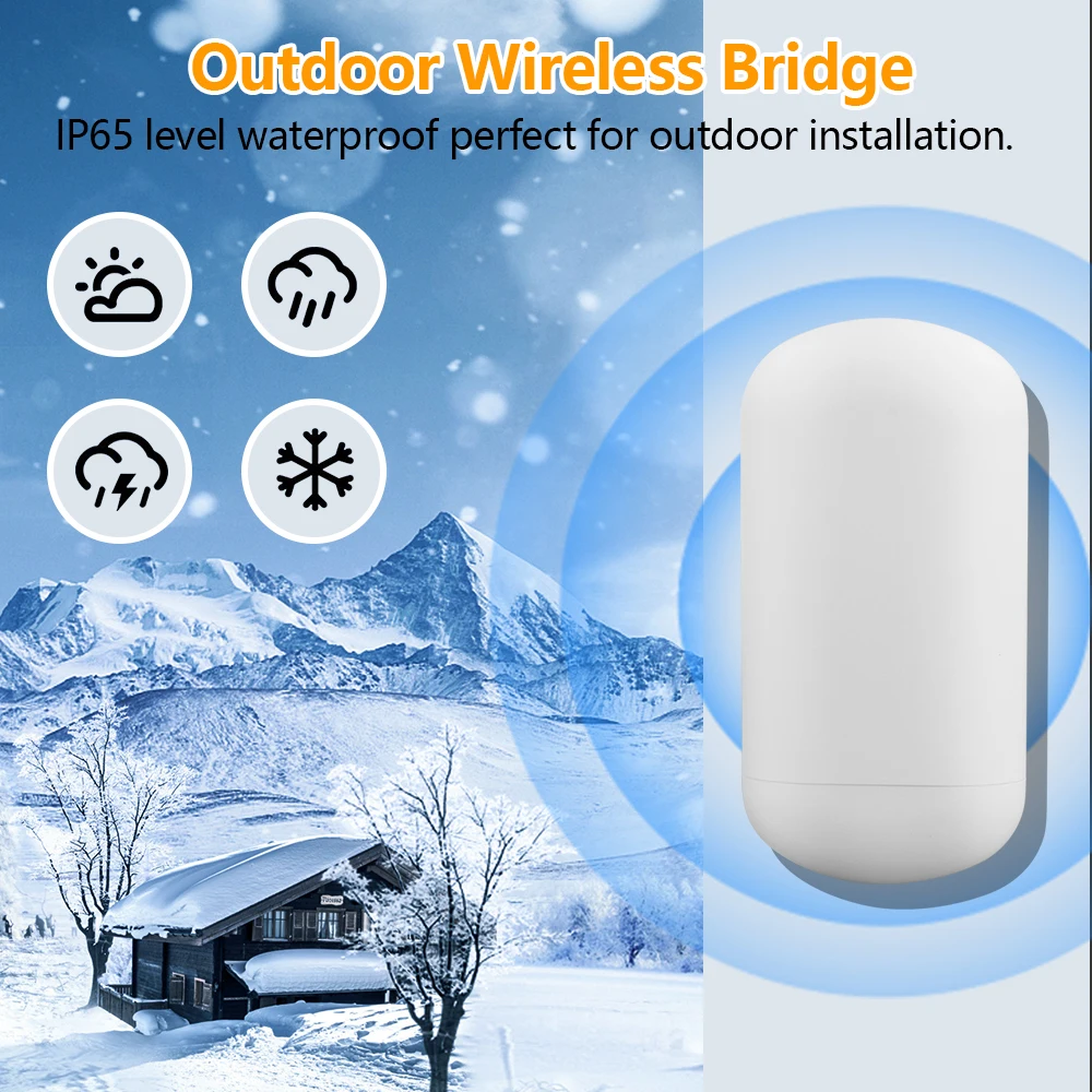 New version 11ac 450mbps outdoor cpe 8dBi high-gain white wireless repeater coverage rj45 enterprise wifi bridge for CCTV
