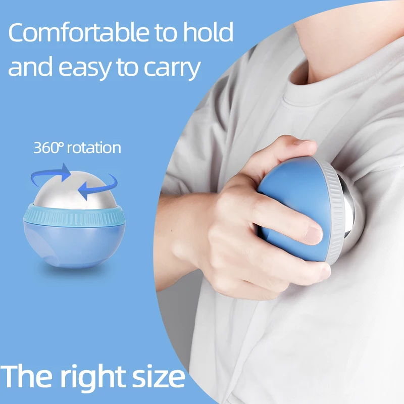 Cold therapyStainless Steel Ice Massage Ball neck foot Muscle Wellness Relax Custom Logo Massage Ball Multipurpose Rolling ball