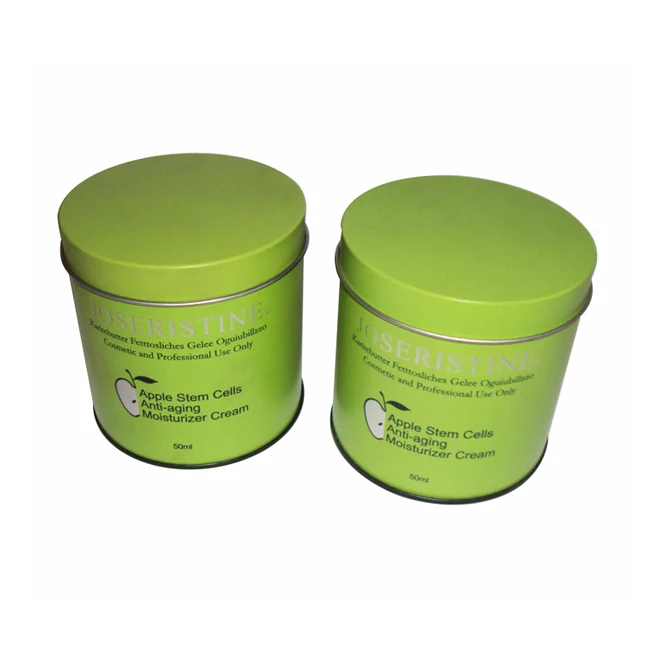 Salable Round Metal Tins Containers Custom Printed Refillable Cosmetic Cream Jar Moisturizing Cream Tin Box