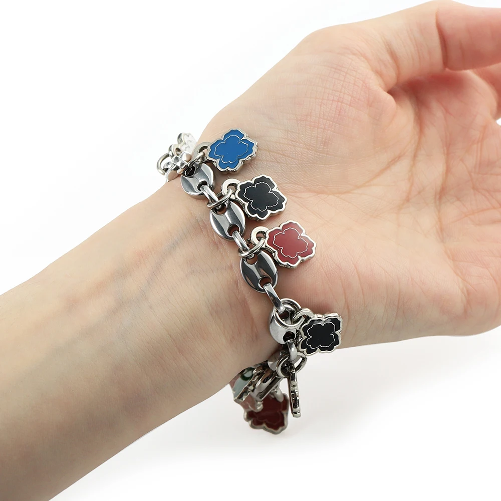 manufacturer wholesale custom stainless steel charm italian designer charm bracelet brand logo enamel charms for jewelry making