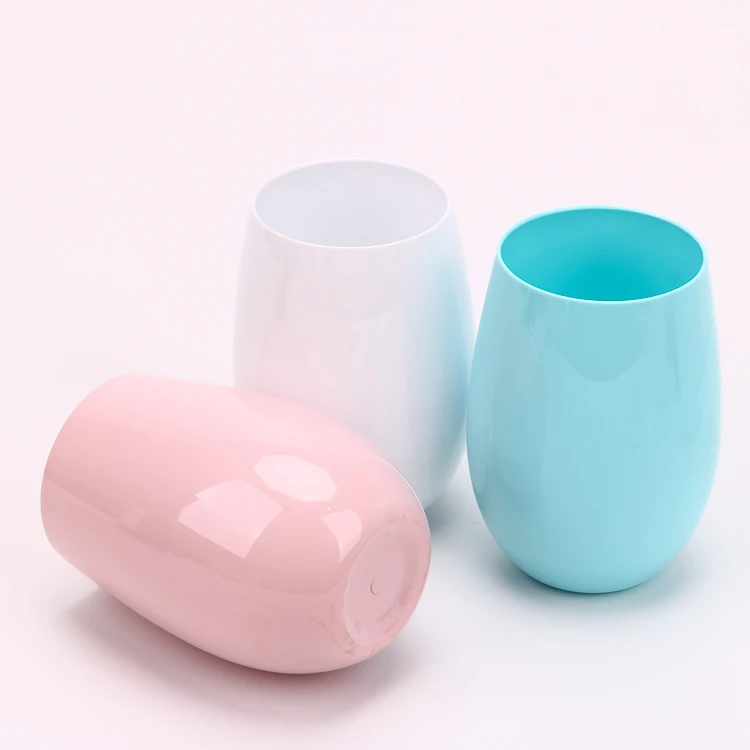 Custom Unbreakable Polycarbonate Printed Goblet Sublimation Plastic Blank Tumbler Personalized Restaurant Stemless Wine Glass