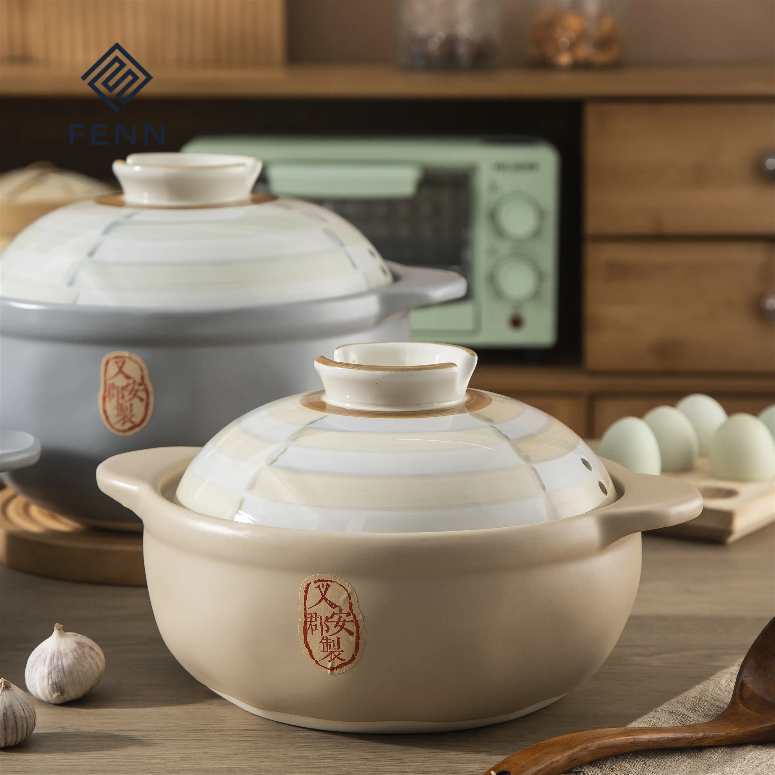 Rustic Japanese Style Ceramic Casserole High Temperature Resistance Seafood Porridge Stew Ceramic Soup Pot Set