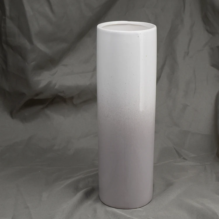 Серо-черная и большая художественная цилиндрическая белая фарфоровая керамическая Высокая Свадебная ваза для цветов, белая ваза для украшения дома