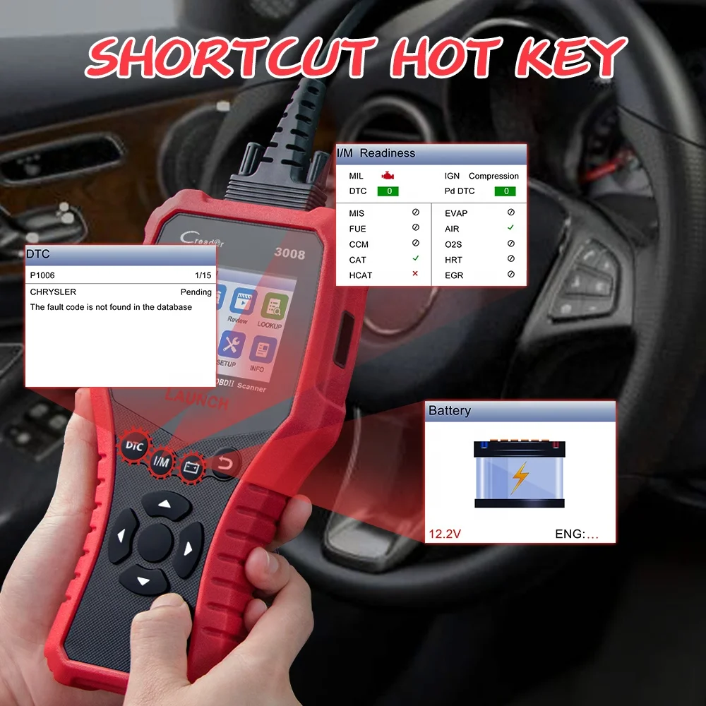 Оригинальный считыватель кодов Launch CR3008 OBD2 сканер Creader Cr3008 бесплатное