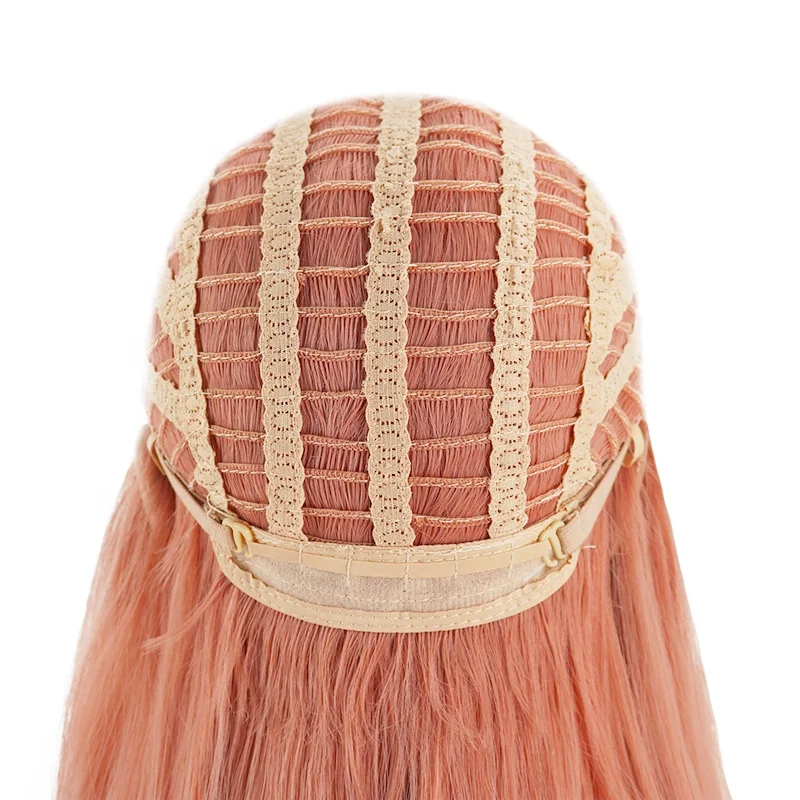 Vigorous Orange Pink Wigs Women Long Curly Body Wave  None Lace Front Hair Synthetic Cosplay Hair Wigs