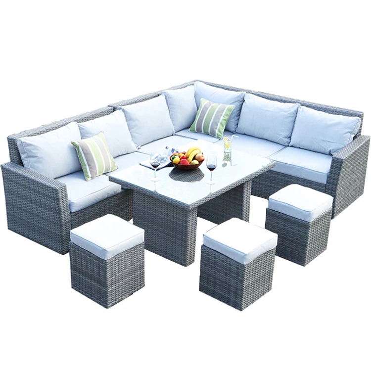 
Factory price outdoor furniture modern rattan garden sofa set design 