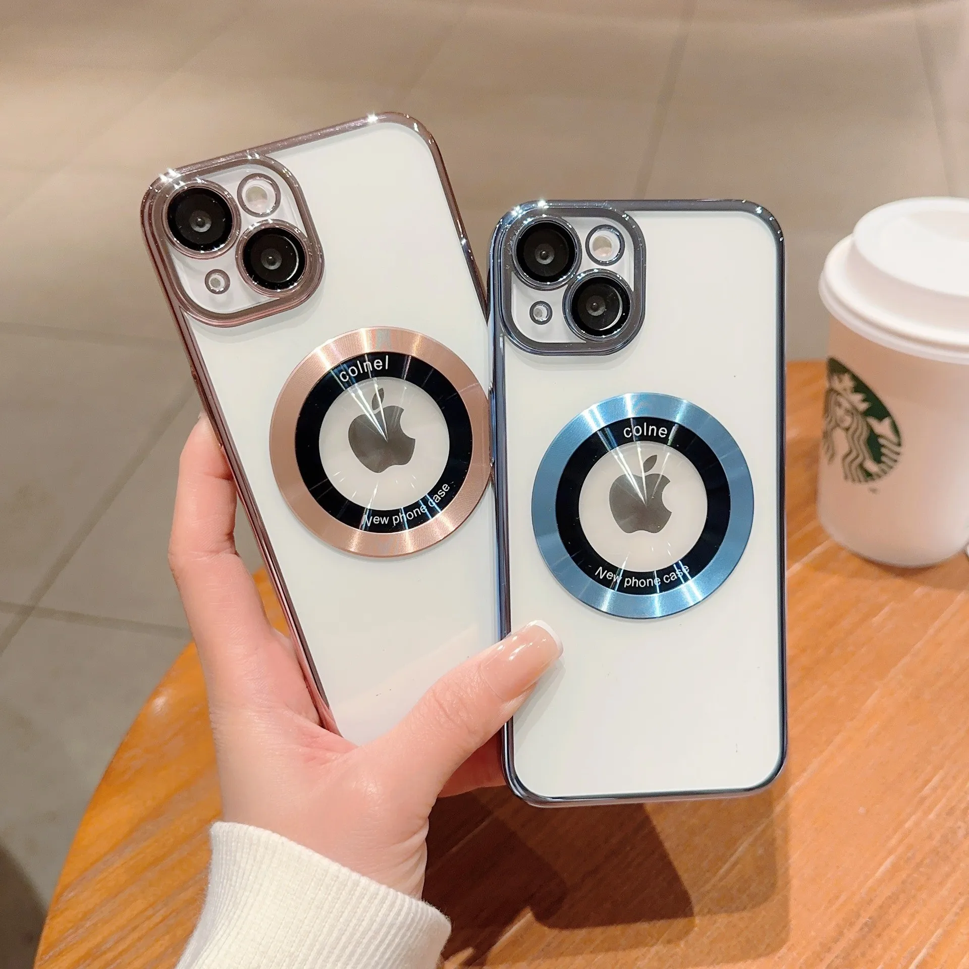 Luxury Phone Case For iPhone 14 Pro Max 12 16 11 13 Pro 15 Plus Acrylic PC Platingf Hard Cover with camera protector Anti-yellow