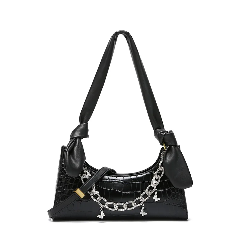 luxury jelly rainbow color shoulder messenger crocodile leather  Women Designer Famous Ladies Fashion Diamond Chain Designer bag