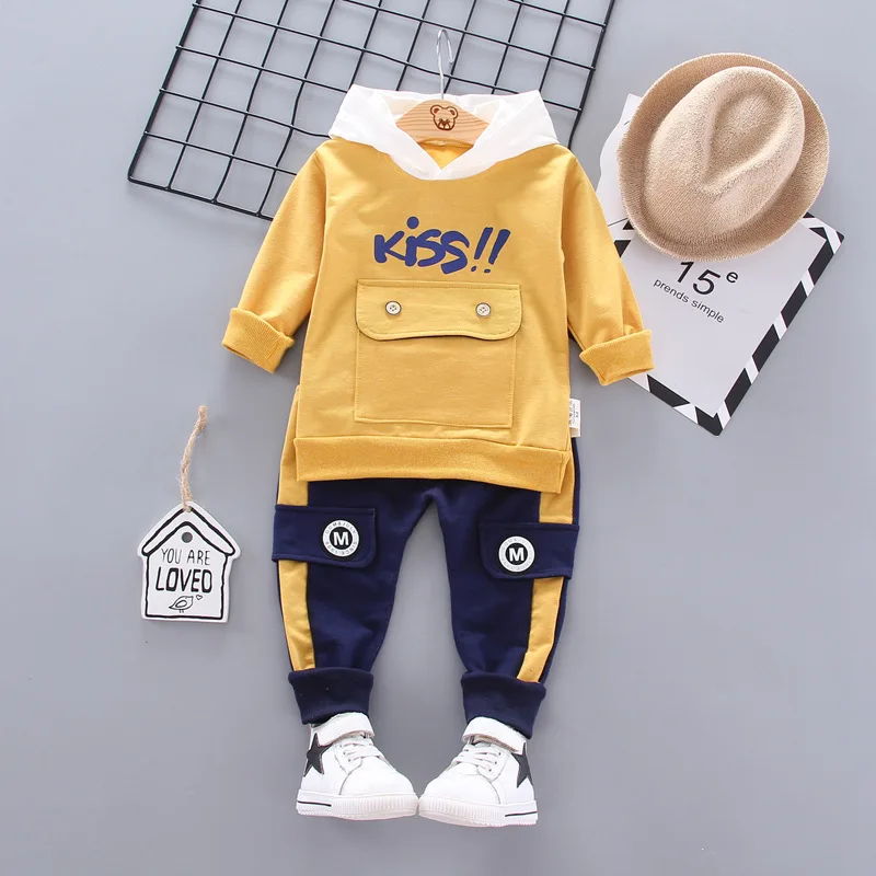 Hoodie letter 2 pieces set newborn baby boy clothes 3-6 months