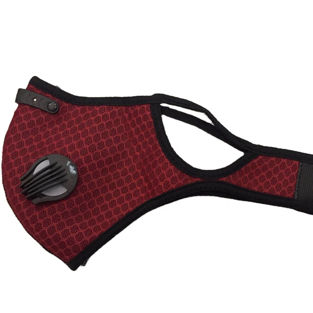 Оптовая продажа для защиты от загрязненного воздуха спортивная маска для защиты лица сетки от пыли для велосипедного спорта, маска для защиты лица с СИД 5 слоев фильтр с активированным углем