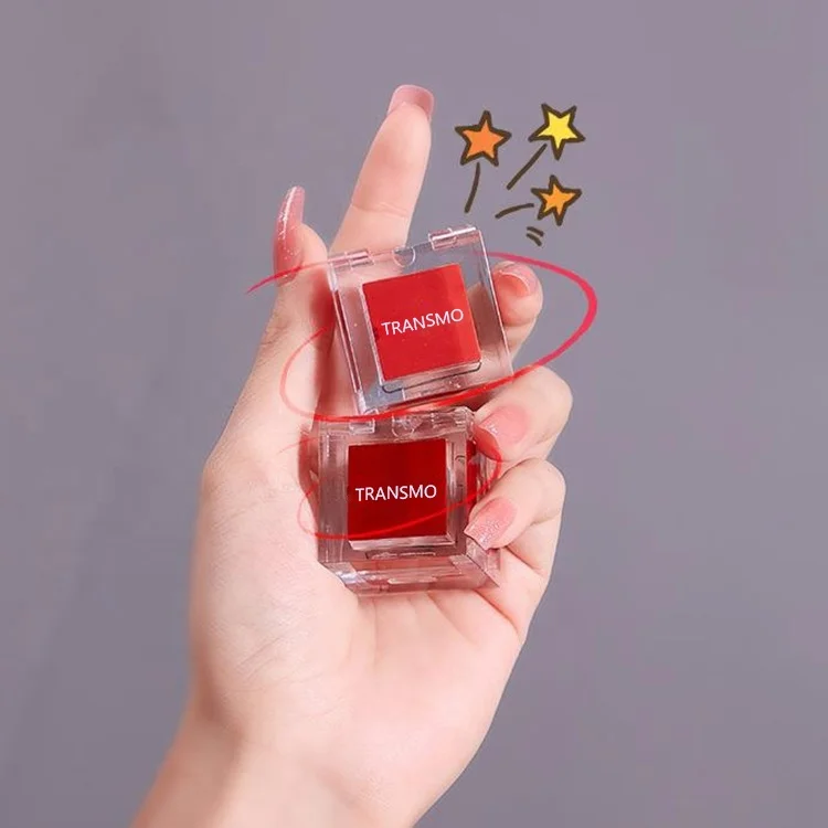 Clear blush blender box lipstick case empty cushion compact case private label square compact powder case